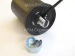 Image of the underside of 2J7724Ba antenna showing cable exit
