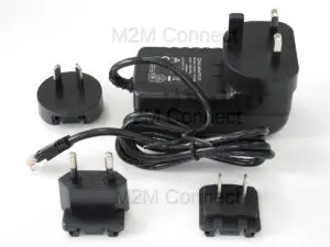 Image of Mains Power Supply for Cinterion Gemalto and Siemens Modems with universal plug adapters for each region UK EU Australia and USA